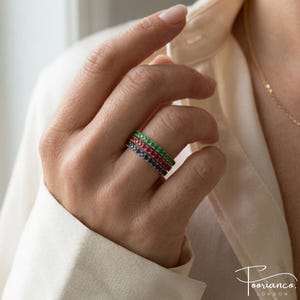 14K Gold Plated BirthStone Ring Stack, Sparkling 12 Zodiac, Minimalist Everyday Wear, Gift for Her