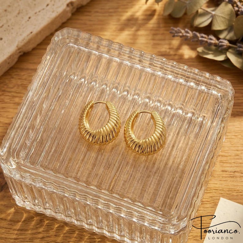 Silver Chunky Hoop Earrings - 925 Sterling Silver - For Everyday Styling image 6