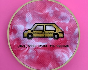 Beck - Debra &quot;Lady Step Inside My Hyundai&quot; 90&#39;s Song Cross Stitch Pattern PDF