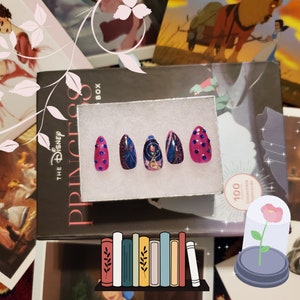 Who Could Learn To Love A Beast Press On Nail Set | Beauty and The Beast Nails, Disney Press On Nails, Belle Press On Nails