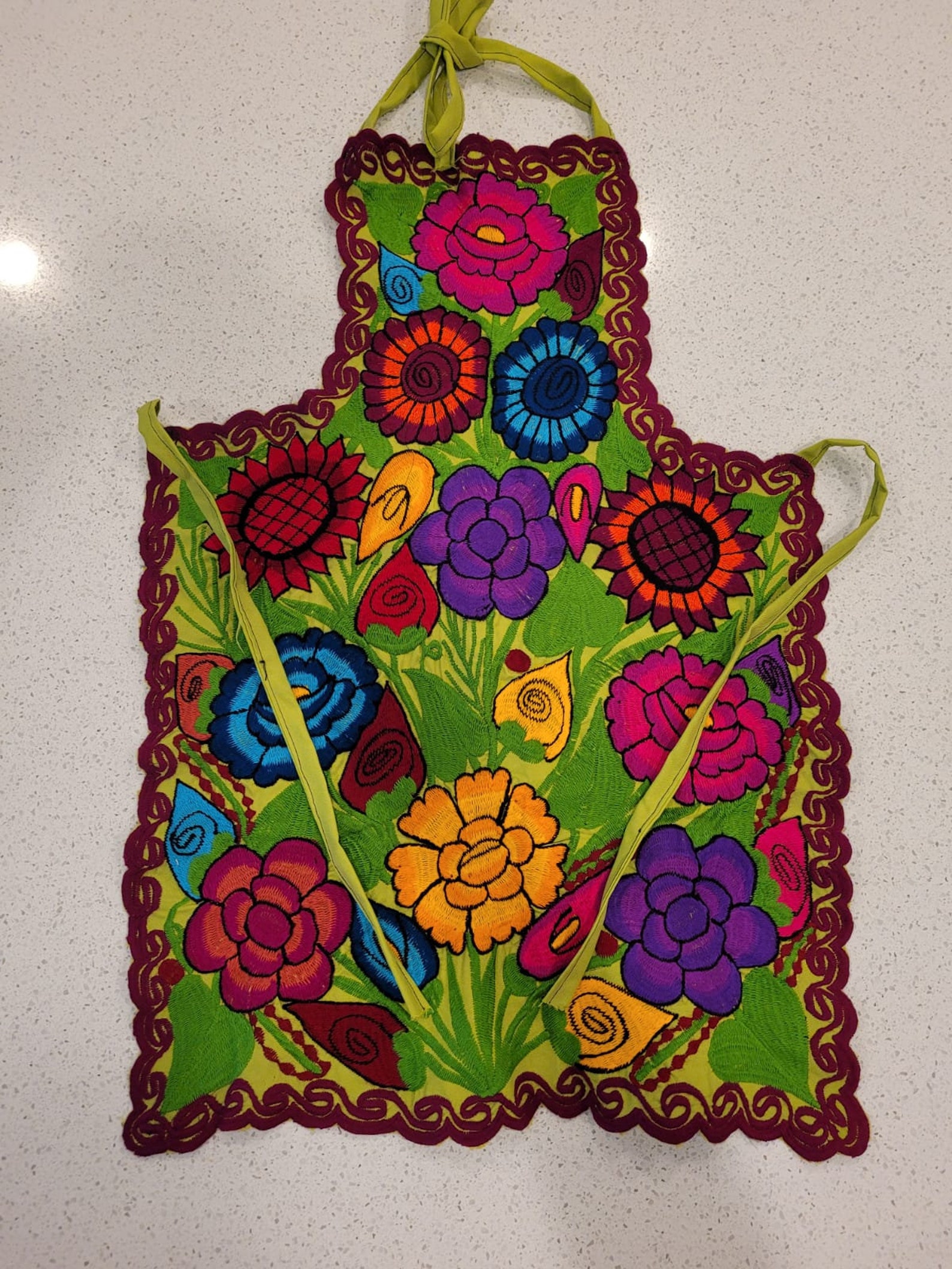 Mexican Embroidered Apron for Women kitchen Handmade Cooking Etsy