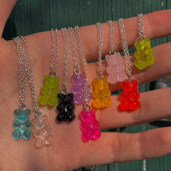 Gummy Bear Necklace Cute And Unique Summer Gift For Best friend Girlfriend Daughter Matching Candy Pendant