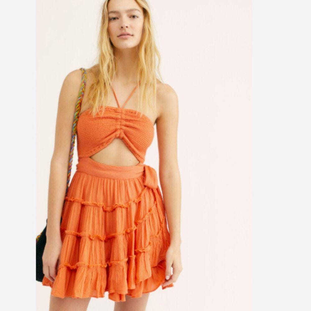 Robe Free People Grise Et Noire à Fleurs - Taille S - Neuve Avec étiquettes - Style Mini