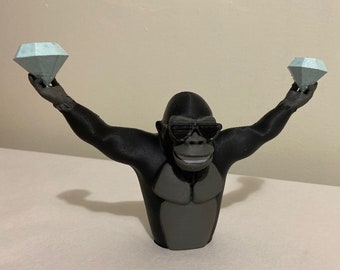 WallStreetBets Gorilla Ape Diamond Hands 3D-Printed Figure - GORILLA GANG