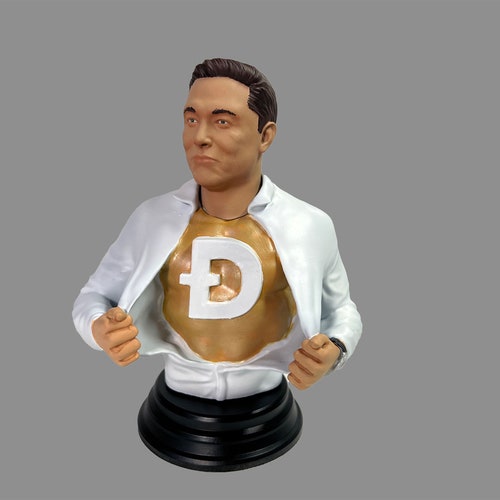 Elon Musk Painted 3D Printed Figure - Twitter Tesla Dogecoin SpaceX shops Occupy Mars