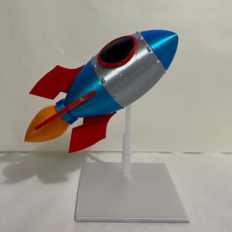 Rocket Ship Emoji 3D Print Sculpture with stand *WSB WallStreetBets* 