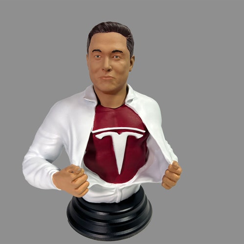 Elon Musk Painted 3D Printed Figure - Twitter Tesla Dogecoin SpaceX shops Occupy Mars