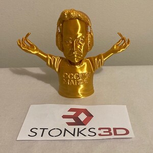 Elon Musk 3D Printed Figure - WallStreetBets Occupy Mars - Gold