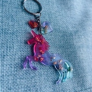 Cool Resin Unicorn Keychain