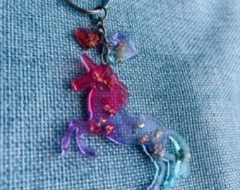 Cool Resin Unicorn Keychain