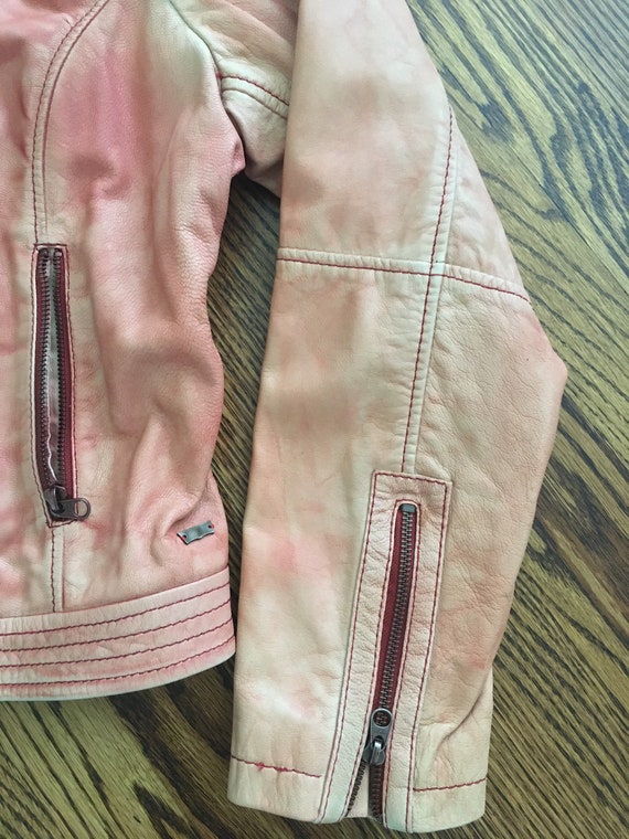 Vintage Levi’s Pale Red Leather Biker Jacket - image 3