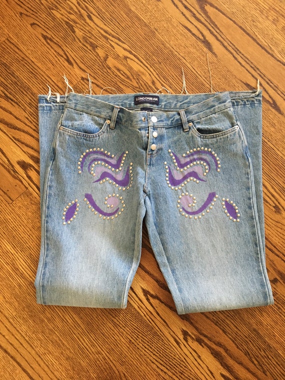 Vintage LondonJean Purple Swirl Hippie Jeans