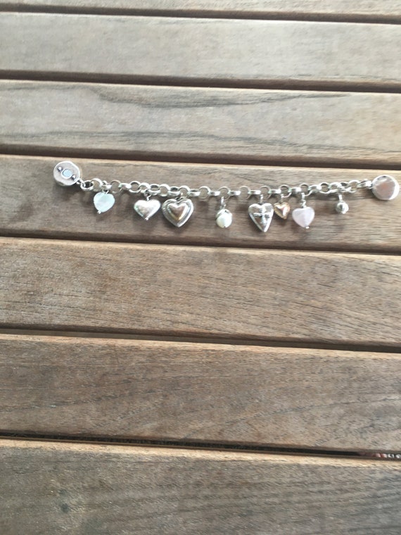 Vintage Heart Charm Bracelet