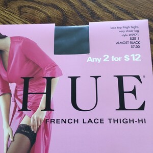 Vintage Hue Lace Top Thigh Highs in Almost Black image 4