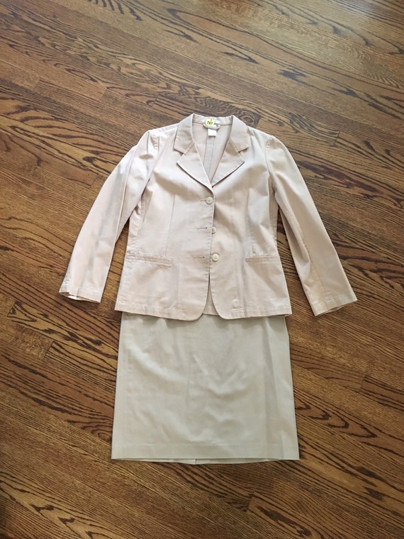 Vintage 1990s La Redoute (R) Cotton Skirt Suit