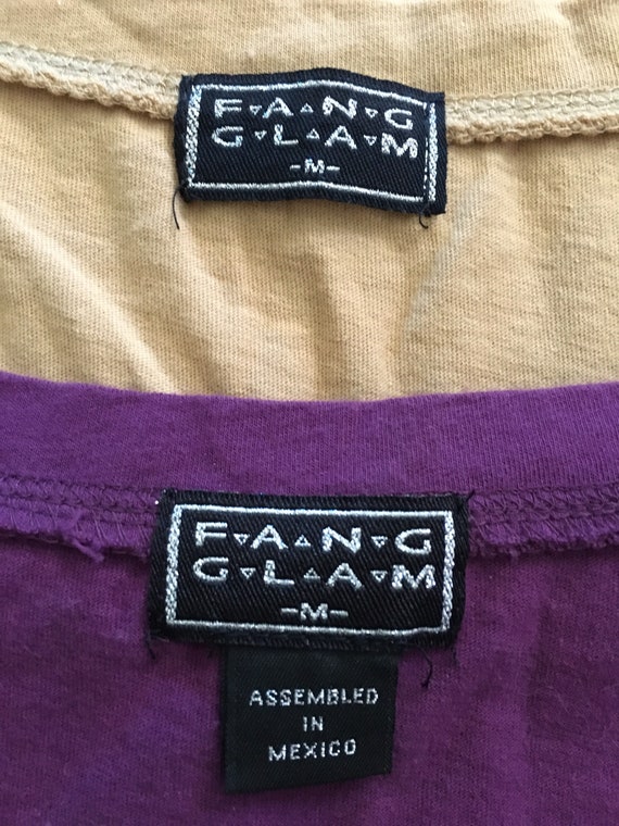 Vintage FANG GLAM Graphic Sparkly Tees - image 4