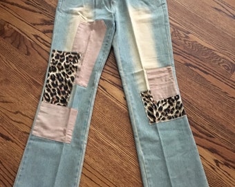 Suede Patch Jeans - Etsy