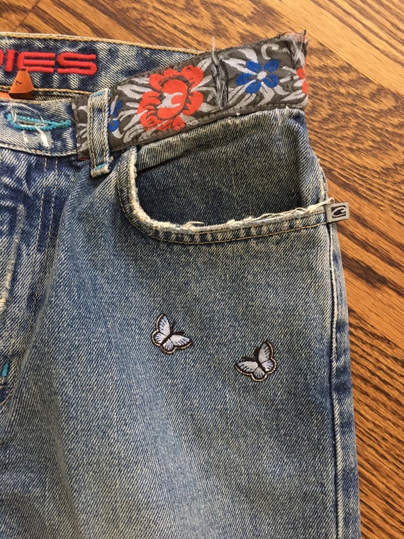 Super Vintage Candies Hippie Ripped Wash with Ribbons… Gem