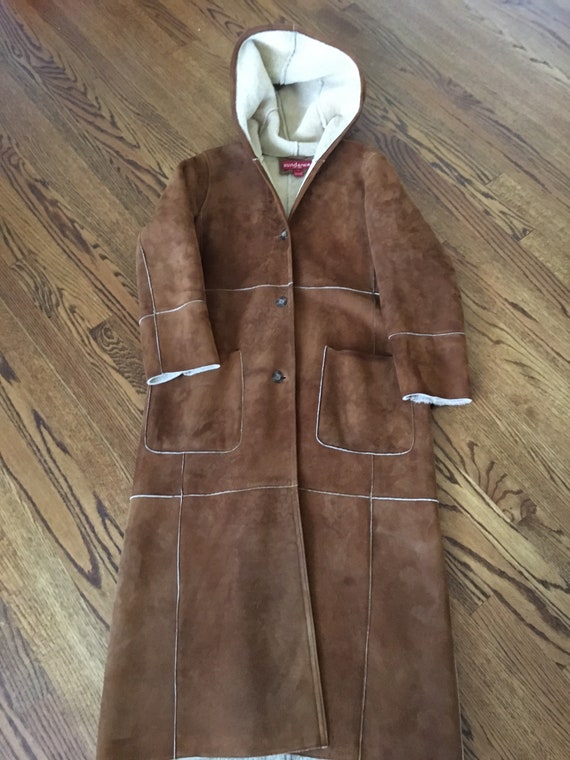 Vintage 1990s Genuine Suede Shearling Sundance Ov… - image 1