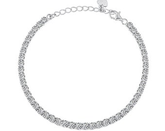 Luxurious Tennis Bracelet sterling silver 925 solid silver with rhodium plating for everyday wear anti tarnish water resistant bridesmaid