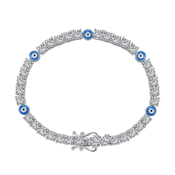 Evil Eye Tennis Bracelet Solid Silver 925 protection en métal précieux contre l’énergie maléfique hypoallergénique nickel et plomb sans plomb pour les peaux sensibles