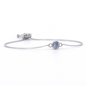 Moonstone Bracelet | Genuine Natural Gem Bracelet | Gem Anklet | Adjustable Slider | Sterling Silver Bracelet | Nickel-Lead Free Jewellery