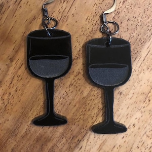 Wine Glass earrings/ornament svg (DIGITAL file only) Glowforge tested