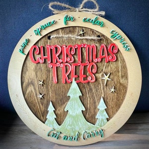 Christmas Trees for Sale Sign and Ornament svg (DIGITAL file only) Glowforge tested