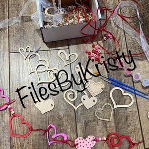 Valentine&#39;s Day/Wedding/Anniversary Garland DIY Kit svg (DIGITAL file only) Glowforge tested