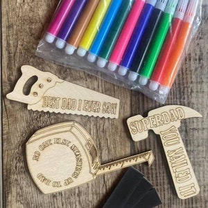 Father&#39;s Day Magnet DIY Kit svg for laser (digital file only) Glowforge tested