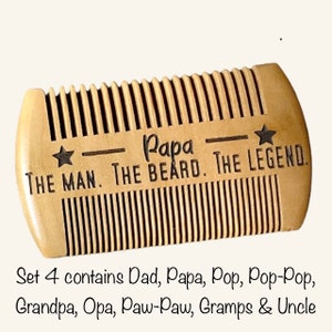 SET 4: Grabado svg para Beard Comb Blanks (solo archivo láser DIGITAL) plantilla para cartón incluida