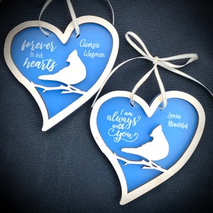 Memorial Ornament met kardinaal in hart svg voor laser (alleen digitaal bestand) Glowforge getest
