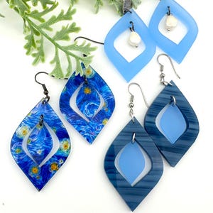 SET 1 : Cut Only Teardrop Earrings svg laser cut file (DIGITAL file only) perfect for patterned materials