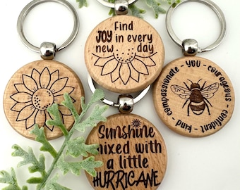 Sunflower and Bee Keychain svg for laser (DIGITAL file only)