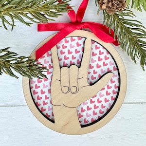 ASL/język migowy „Kocham cię” Ornament svg (tylko plik CYFROWY) Przetestowany przez Glowforge