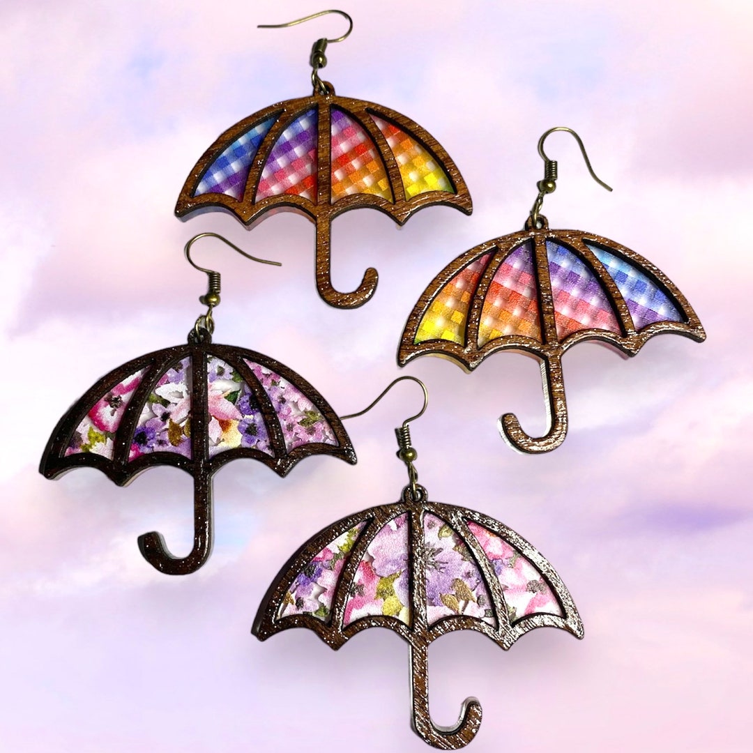 Umbrella Earrings Svg Laser Cut File DIGITAL File Only Etsy