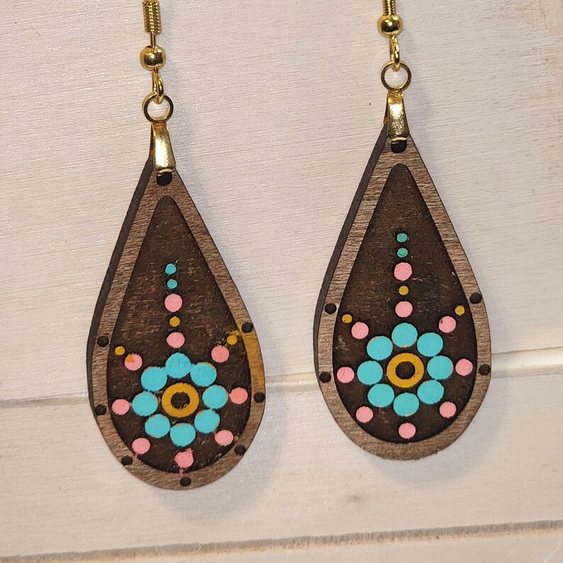 Teardrop Circle Explosion Earrings Svg Laser Cut File With - Etsy