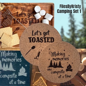 SET 1: Camping svgs for Charcuterie Boards for laser (digital file only)