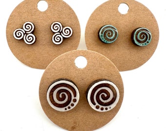 Studs Pack 2: Spiral Earrings svg for laser (DIGITAL file only)