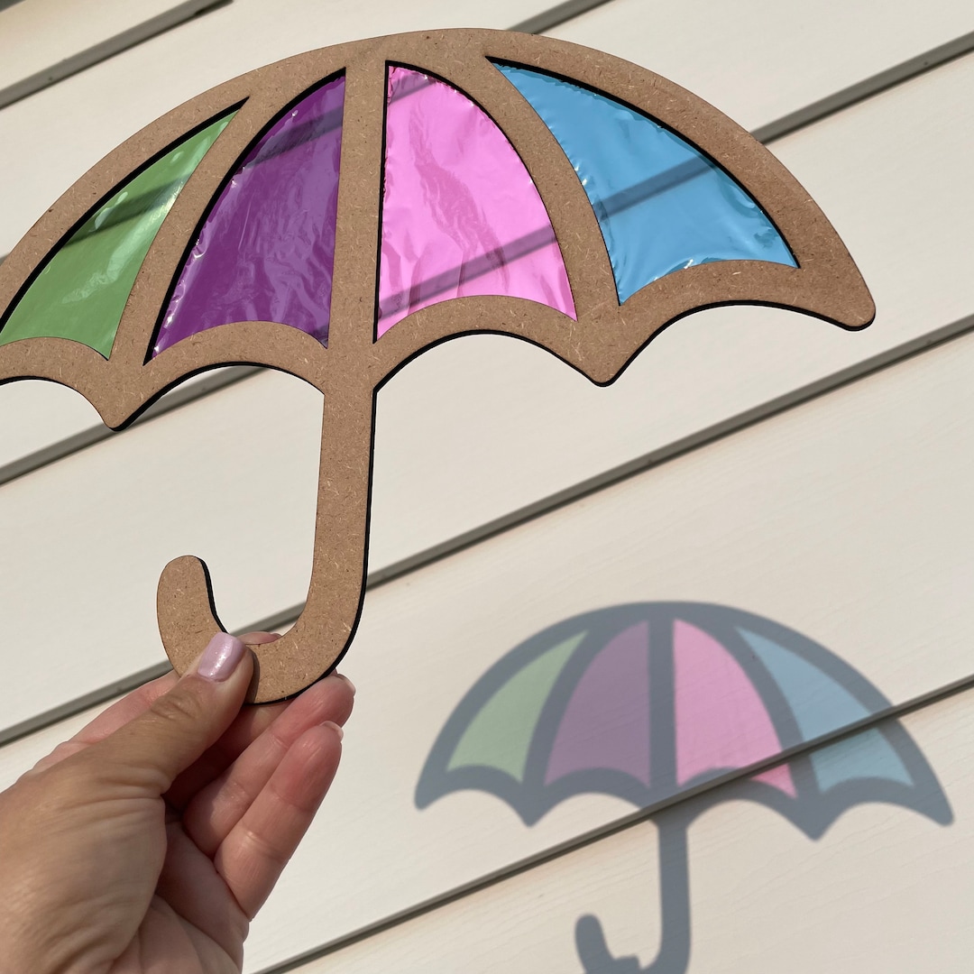 Umbrella & Rainbow Suncatcher SVG for Lasers digital File Only Etsy