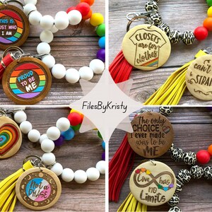 SET 9: Archivos svg LGBTQ Pride para pulseras, llaveros, cordones, muñequeras u otros artículos svg para láser (solo archivo DIGITAL)