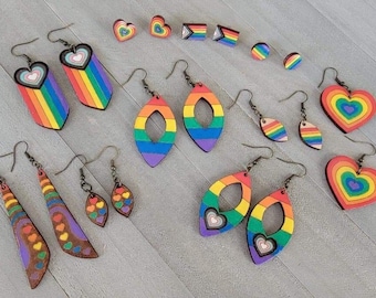 Set 1: LGBTQ+ Pride Earrings svg for laser (DIGITAL file only)