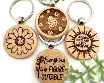 Daisy, Sun and Ladybug Figureoutable Keychain svg for laser (DIGITAL file only)
