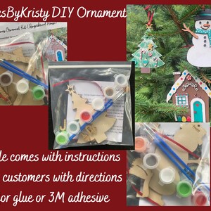 Set of Three DIY Ornaments: Snowman, Tree & Gingerbread House Ornament svg/laser file (DIGITAL file only) Glowforge tested