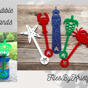 Sea Life Bubble Wands svg for laser (DIGITAL file only) Glowforge tested