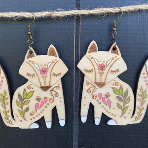 Forest Friends Fox Boucles d'oreilles svg pour lasers (fichier numérique uniquement) Glowforge testé