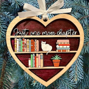 Book Lover Ornament archivo cortado con láser svg (solo archivo DIGITAL)