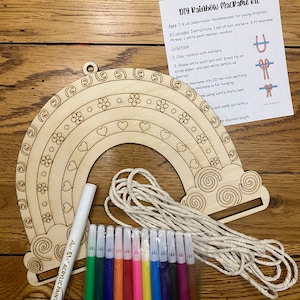 Boho Rainbow Macrame for hanging or DIY Kit svg for Laser (digital file only) Glowforge tested