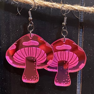 Mushroom Earrings svg laser cut file (DIGITAL file only) Glowforge tested