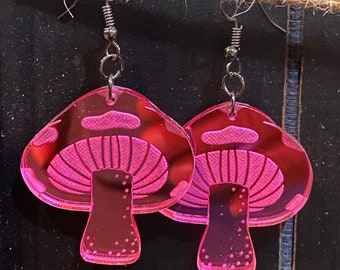 Mushroom Earrings svg laser cut file (DIGITAL file only) Glowforge tested